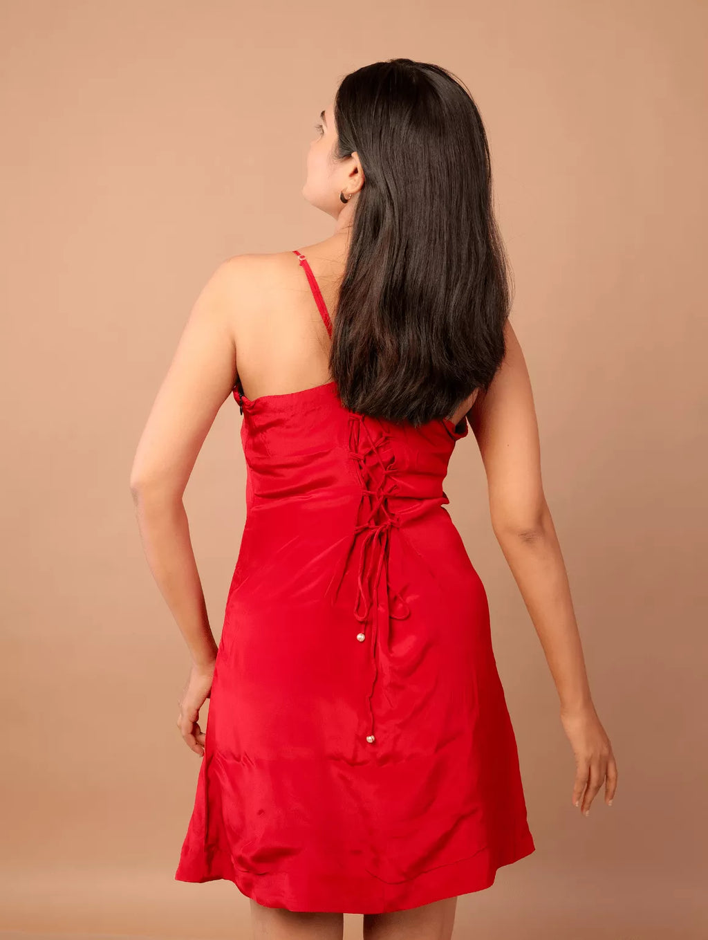 Red Mini Slip Dress