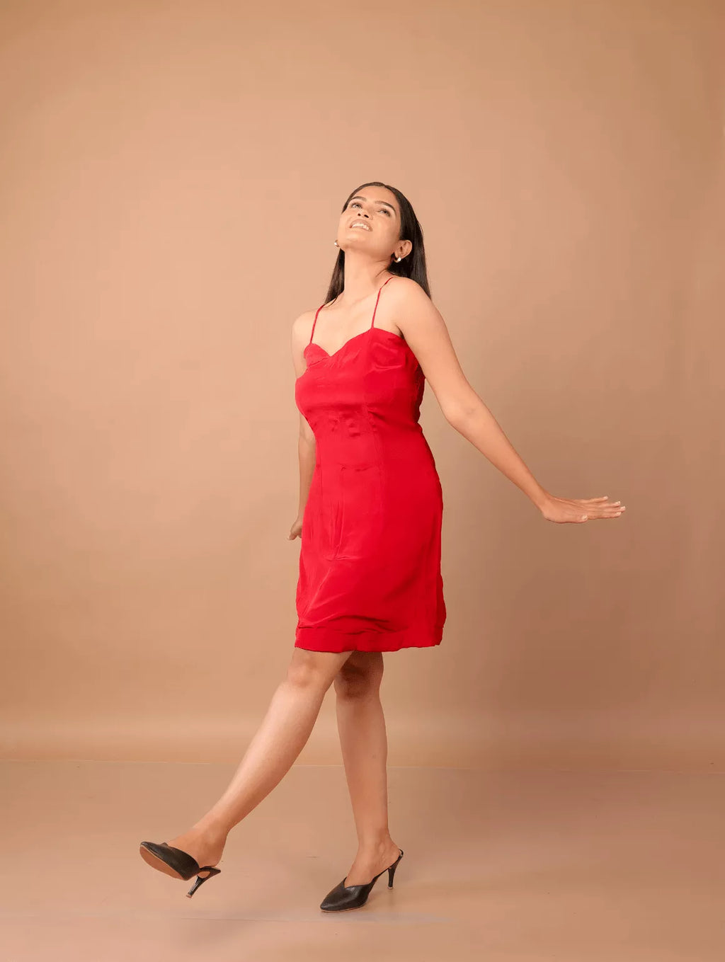 Red Mini Slip Dress