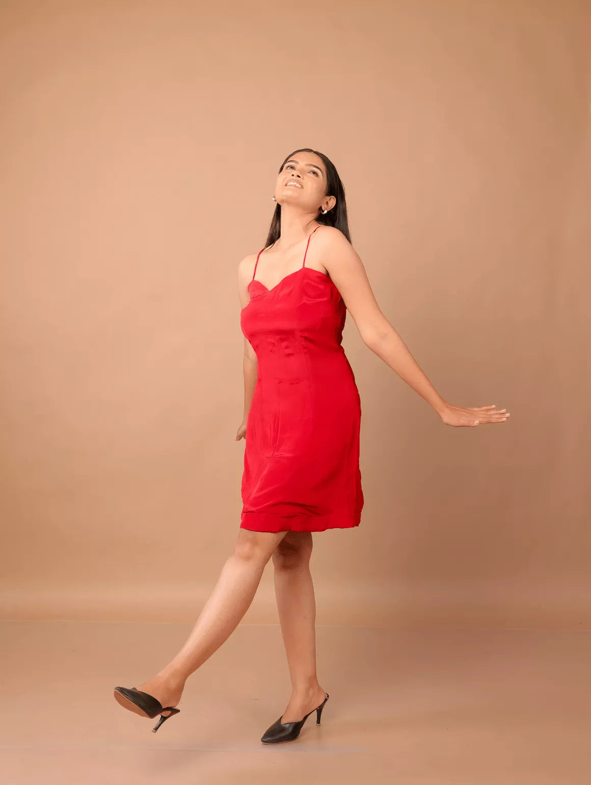 Red Mini Slip Dress
