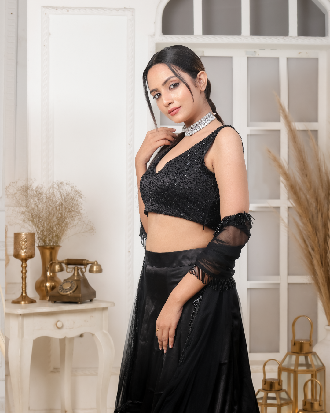 Mystic Black Lehnga