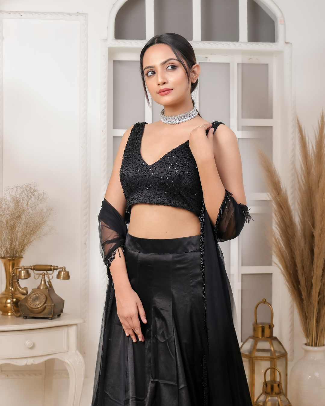 Mystic Black Lehnga