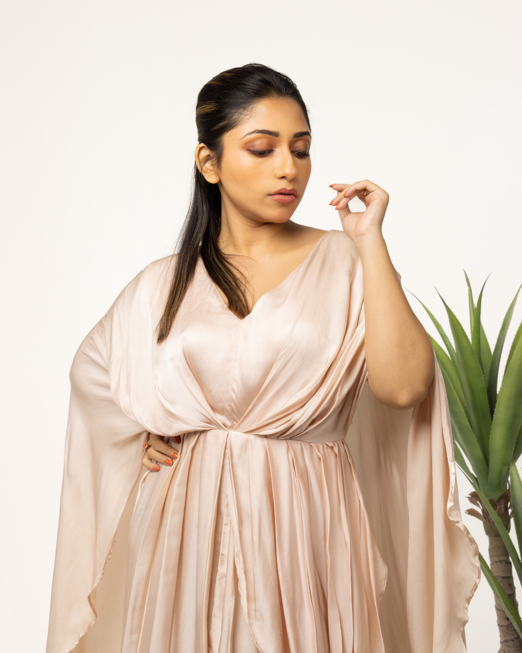 Powder pink Butterfly Flared Dress