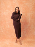 Brown - Backless Halter Bodycone Dress