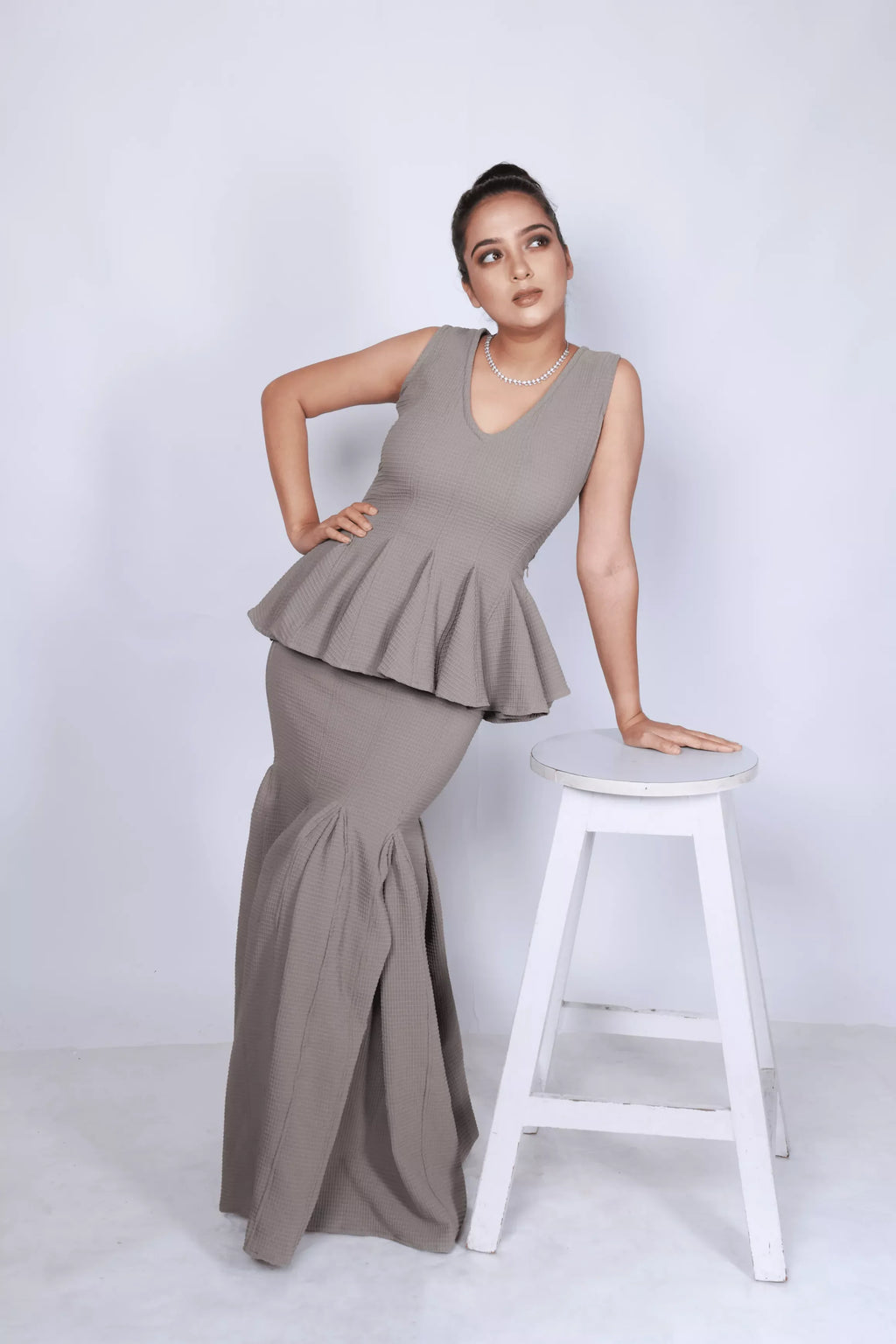 Grey Flounce Skirt and Top