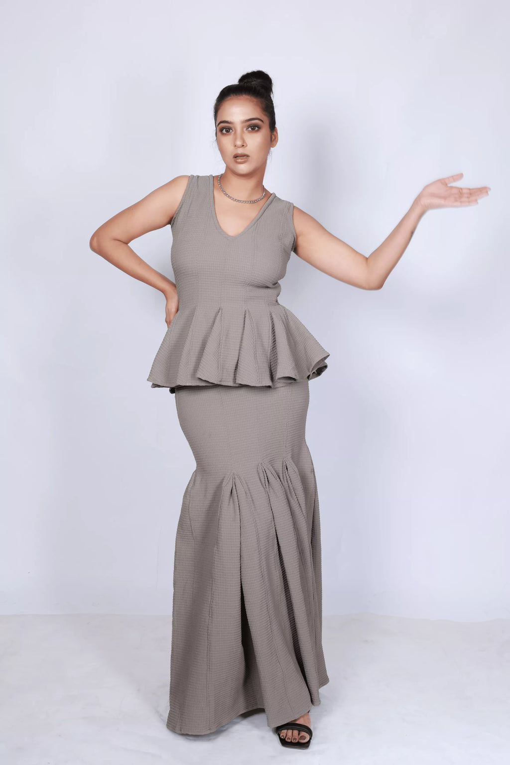 Grey Flounce Skirt and Top