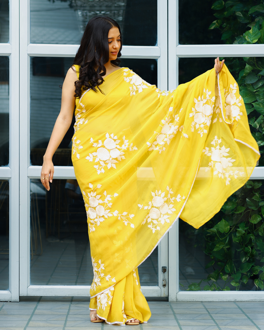 Organza Embroidered Saree