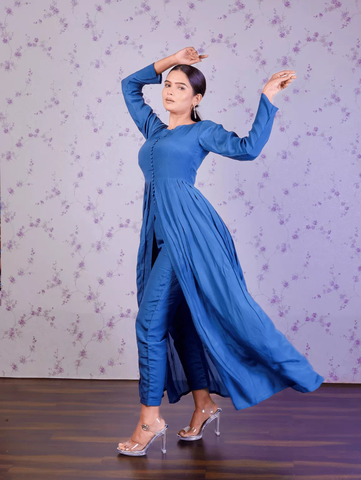 Turquoise Long Kurti Set