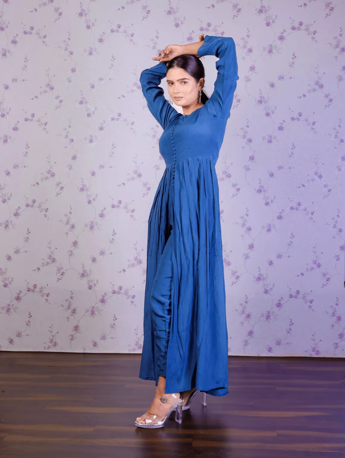 Turquoise Long Kurti Set