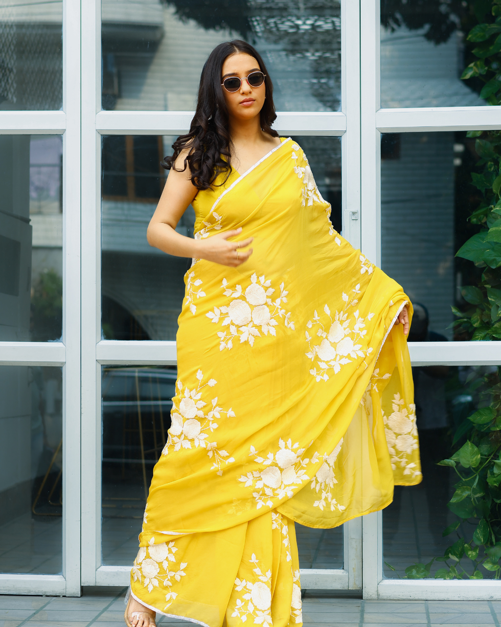 Organza Embroidered Saree