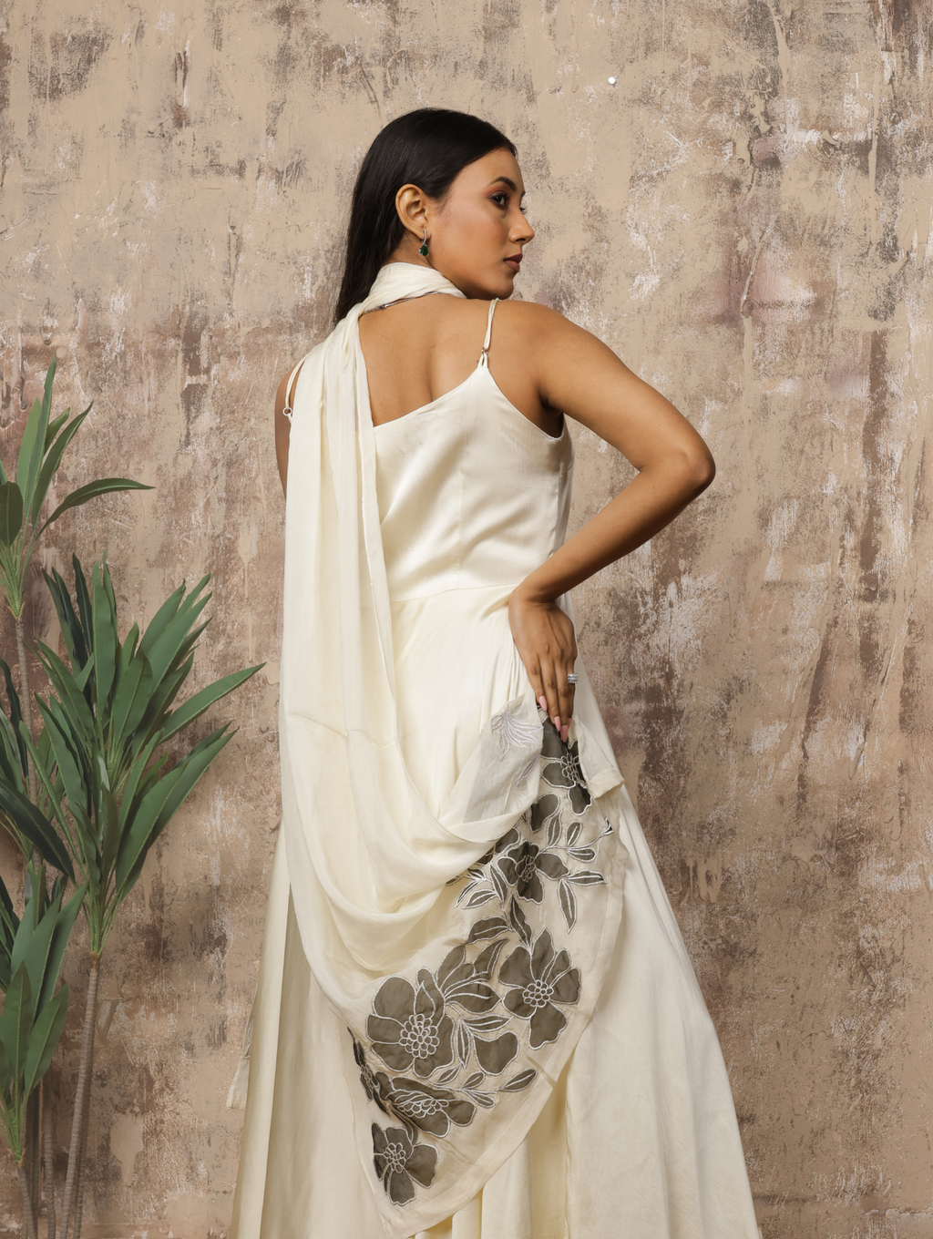 Ivory Bloom Anarkali Palazzo Set