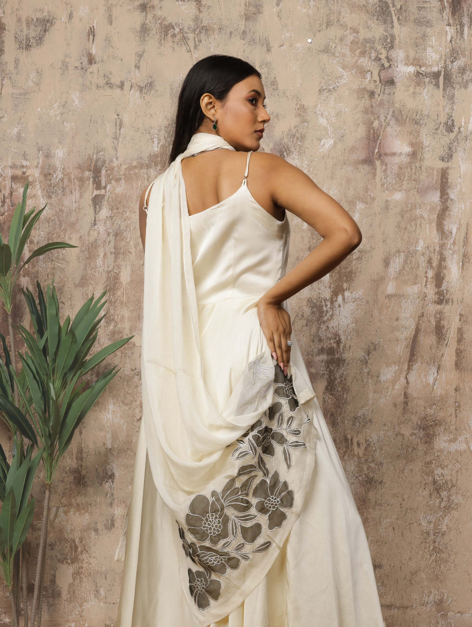 Ivory Bloom Anarkali Palazzo Set