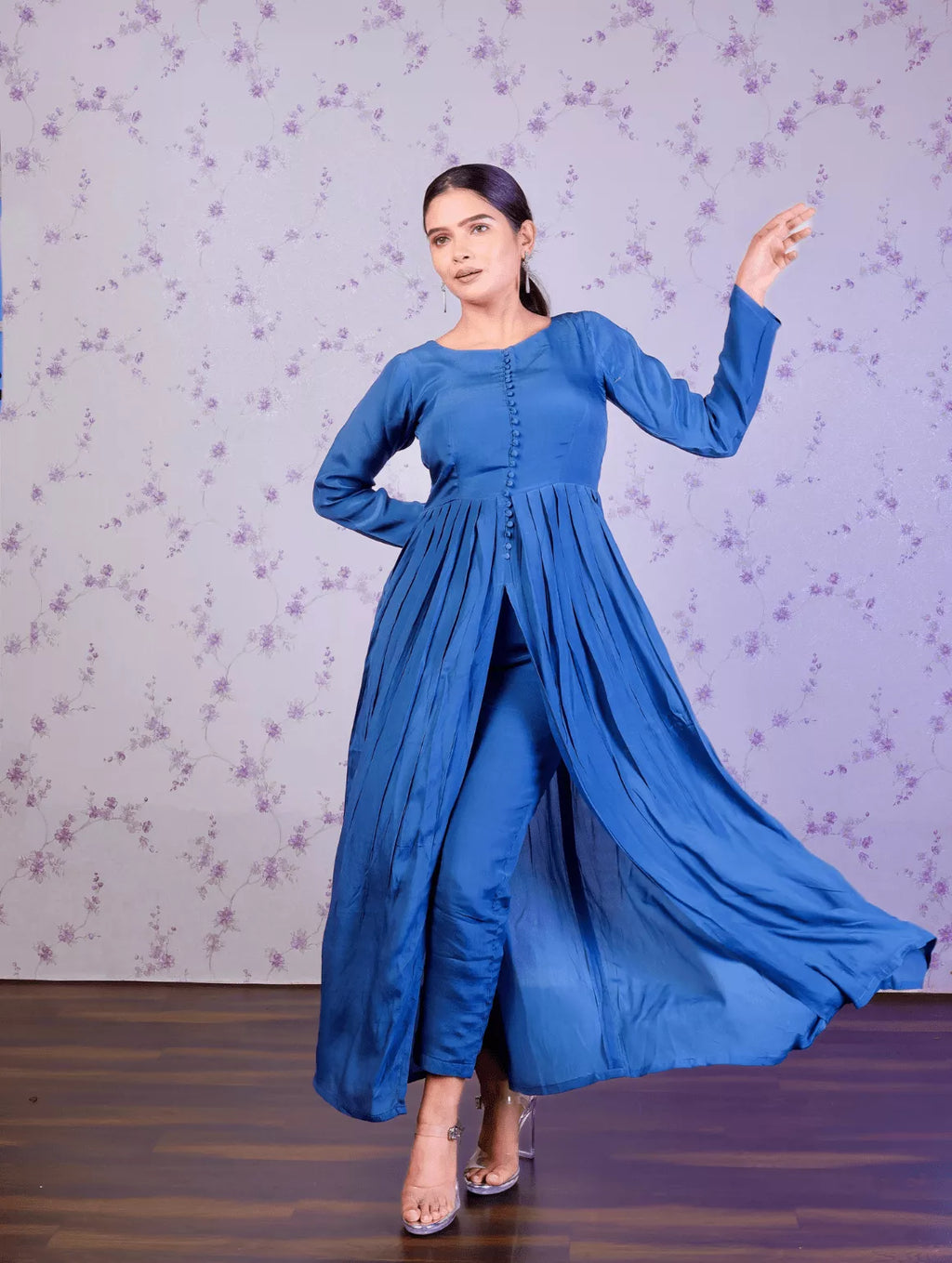 Turquoise Long Kurti Set