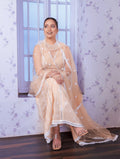 Opulent Peach Organza Anarkali Suit