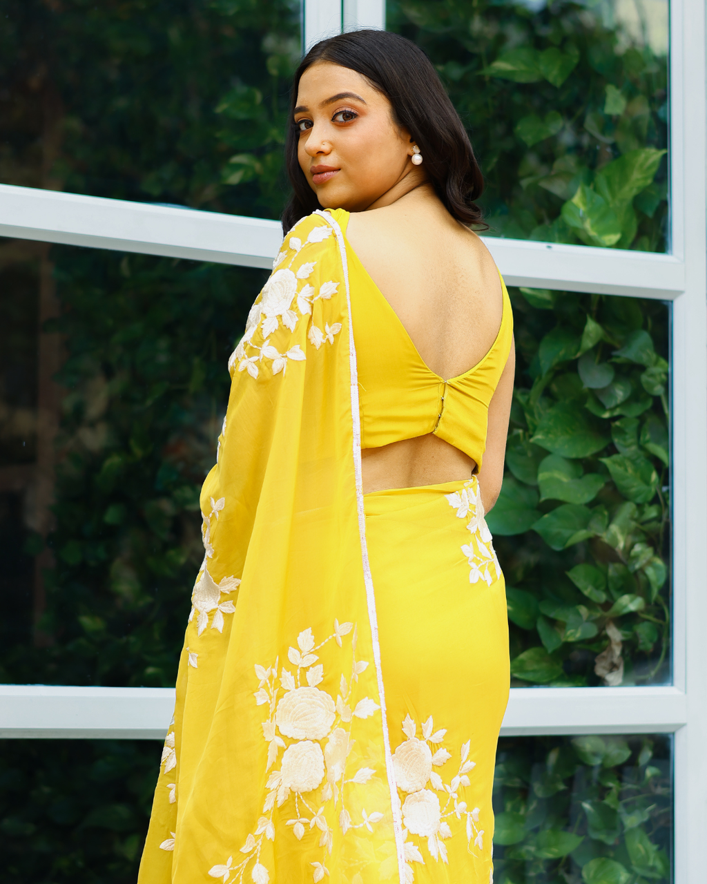 Organza Embroidered Saree