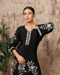 Mukesh black utan set with pant and fully hand work dupatta
