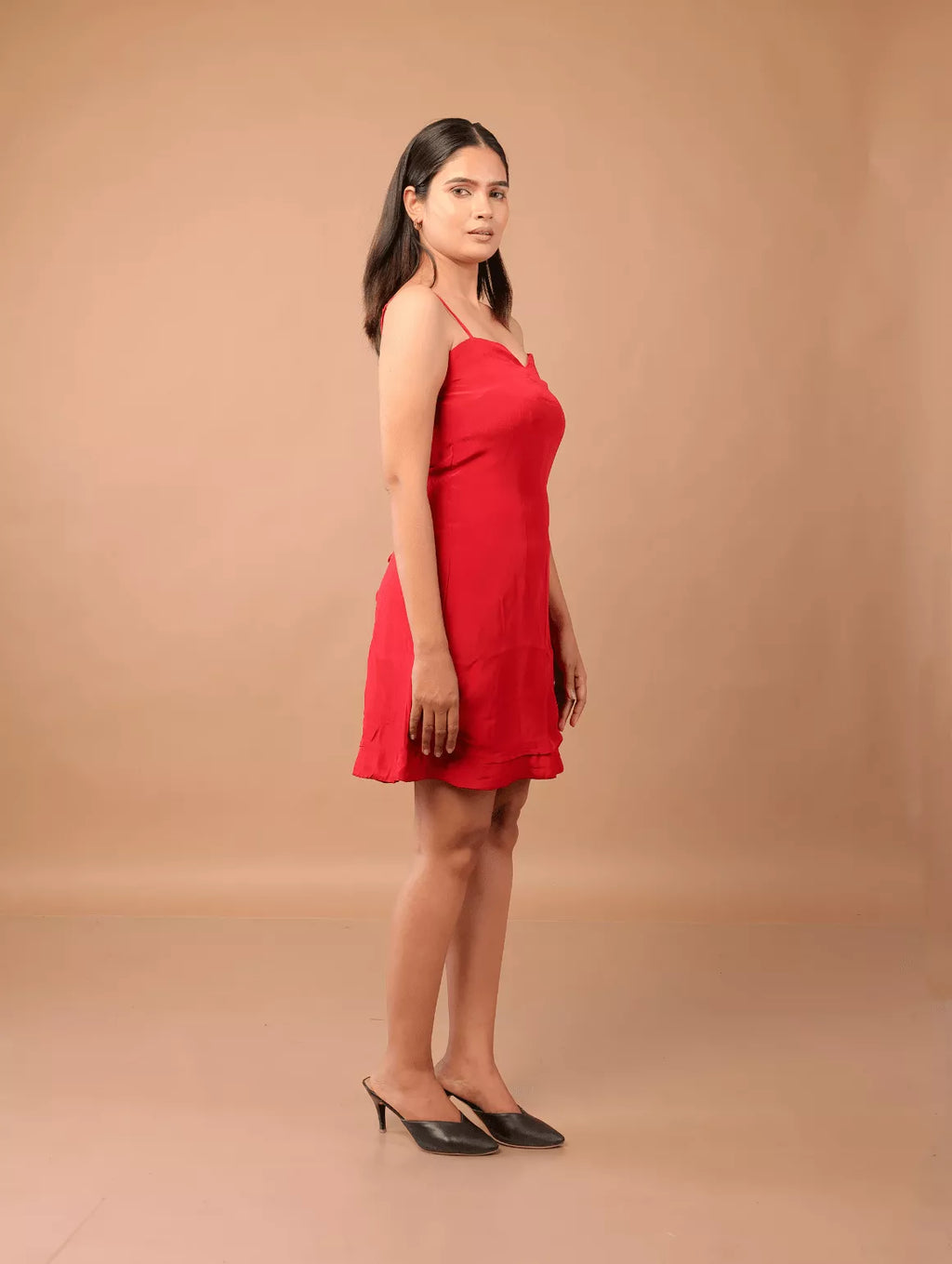 Red Mini Slip Dress