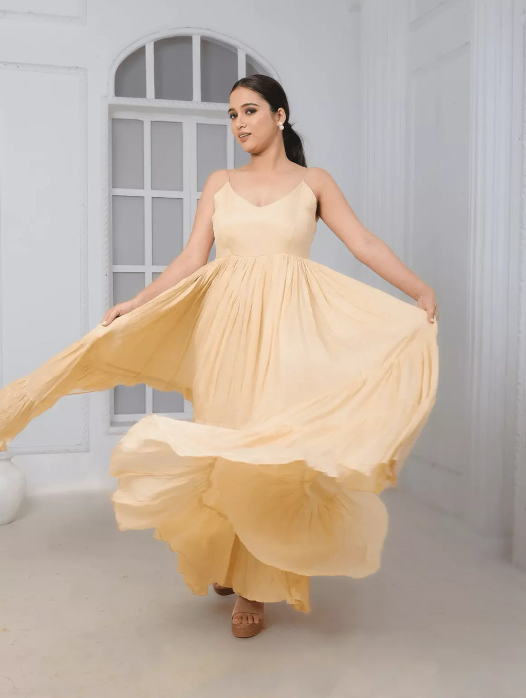 Gleaming Peach Gown