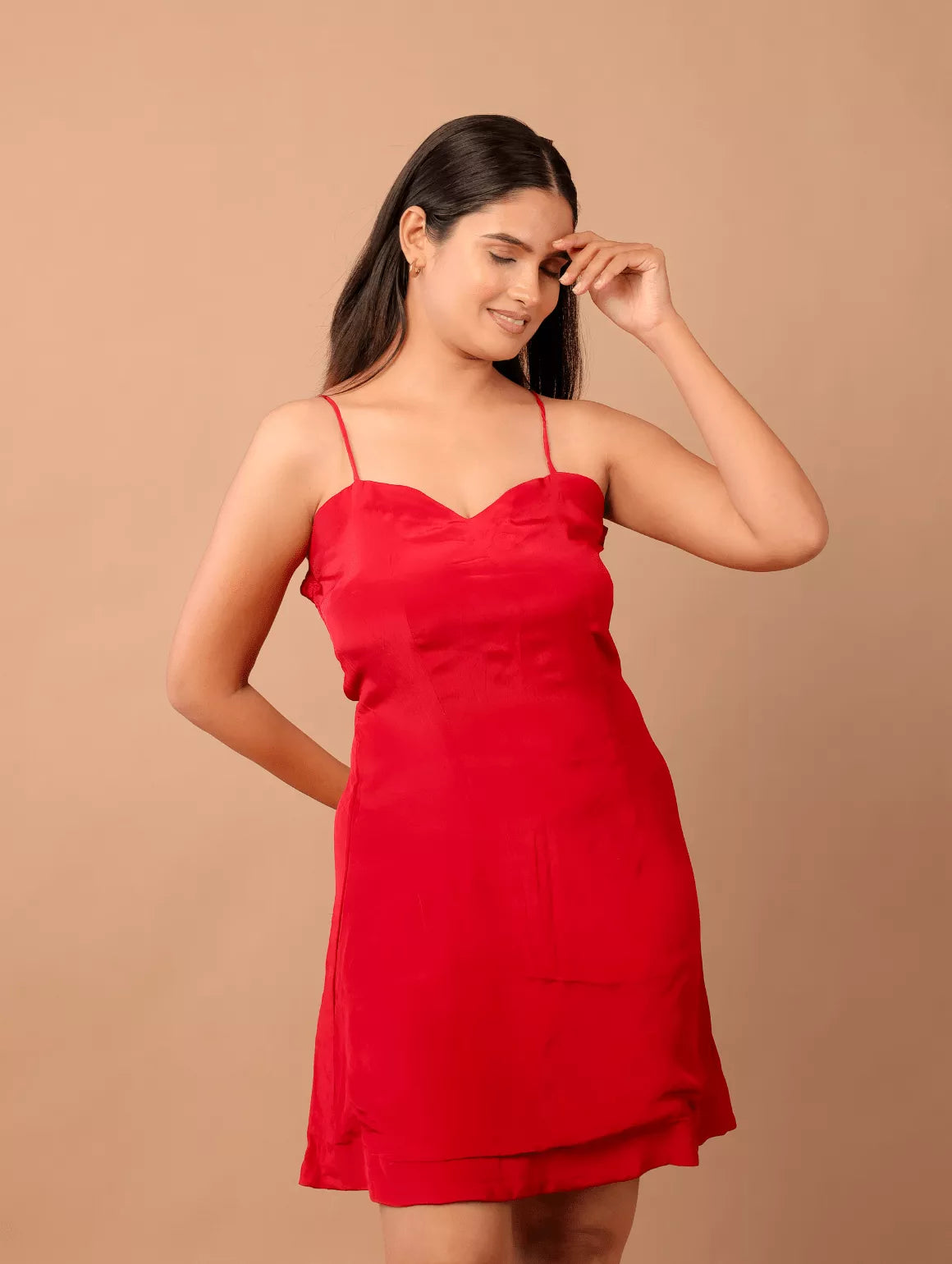 Red Mini Slip Dress