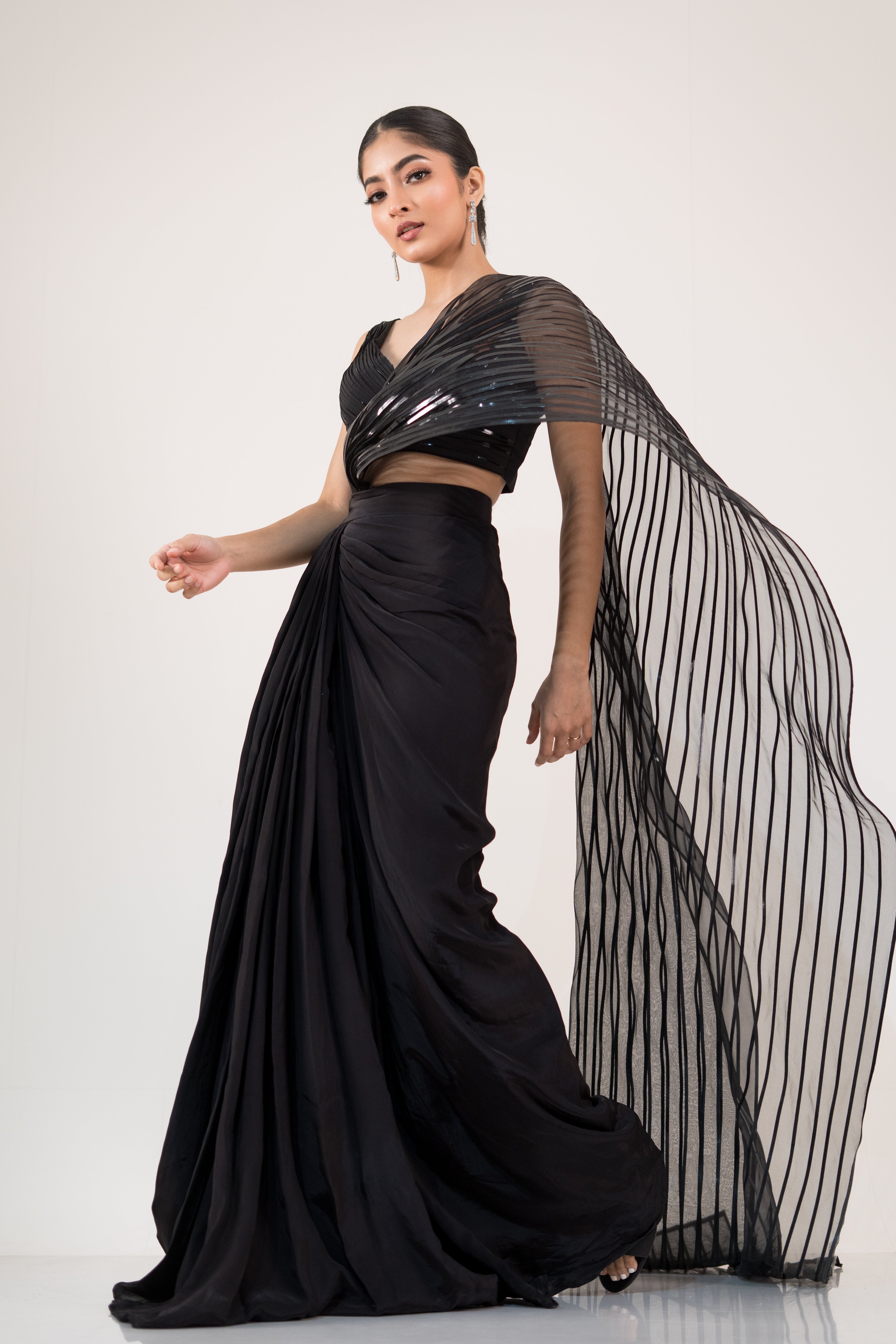 Luxe Metallic Drape Saree