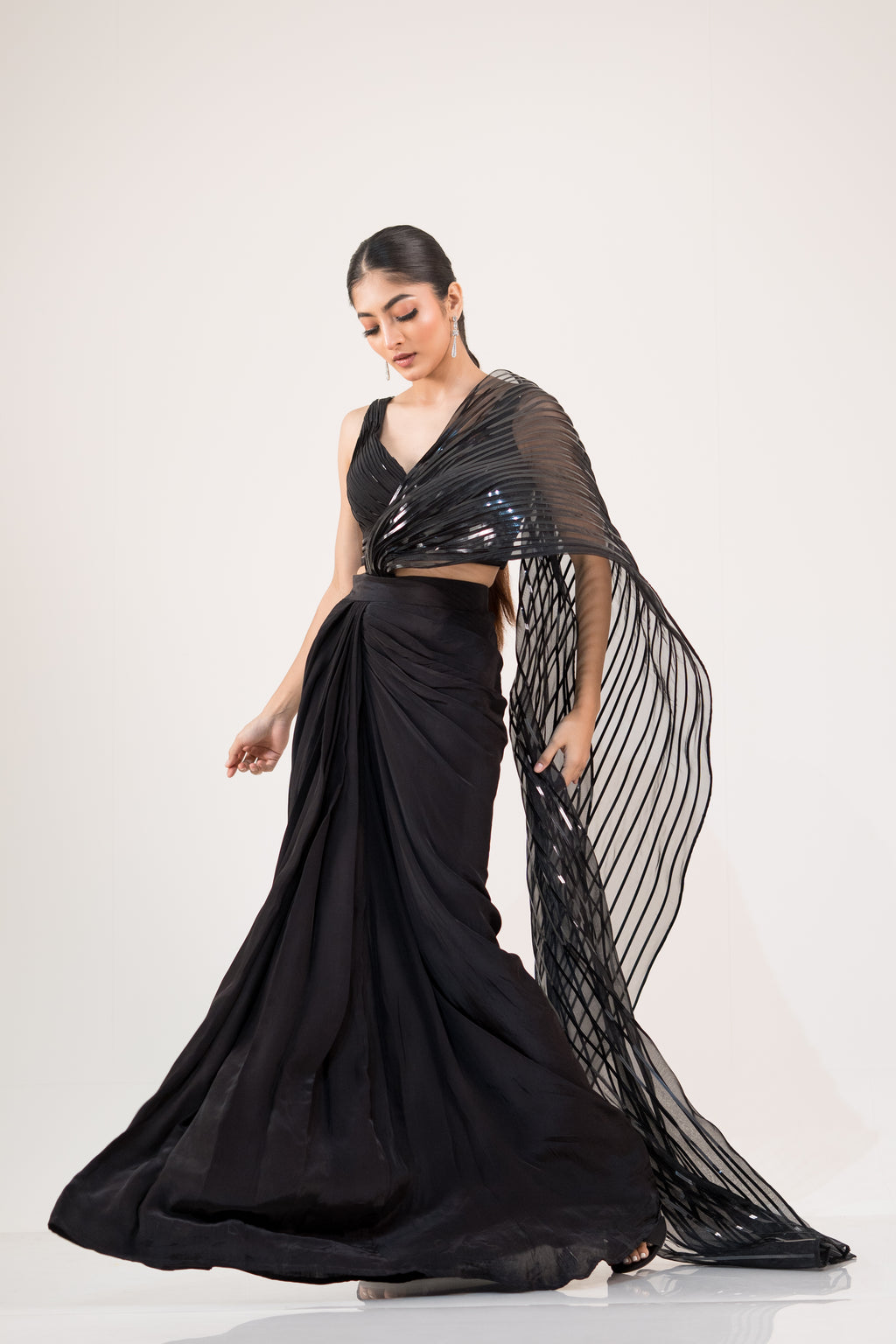 Luxe Metallic Drape Saree