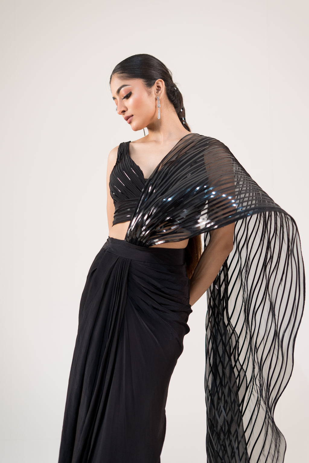 Luxe Metallic Drape Saree