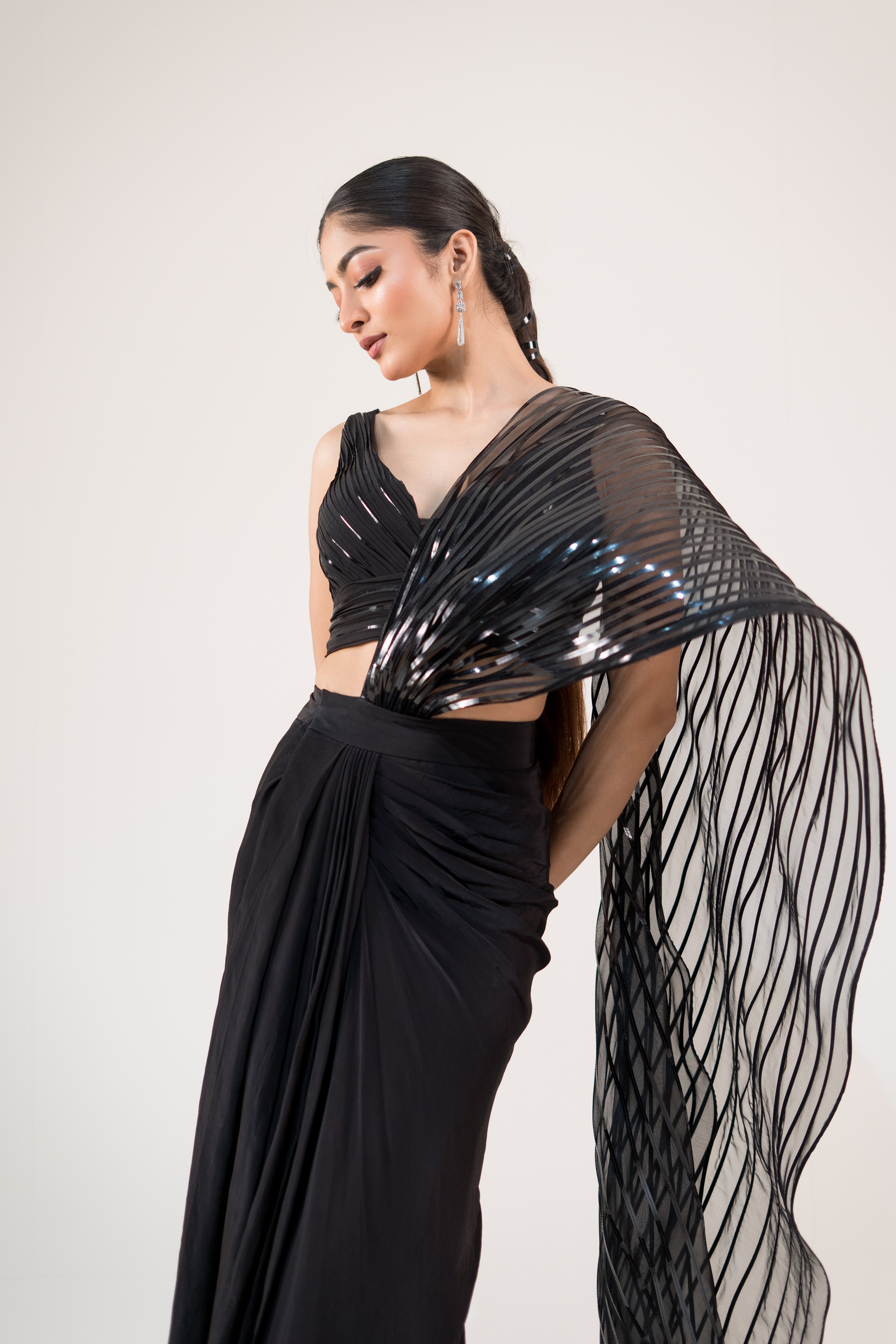 Luxe Metallic Drape Saree