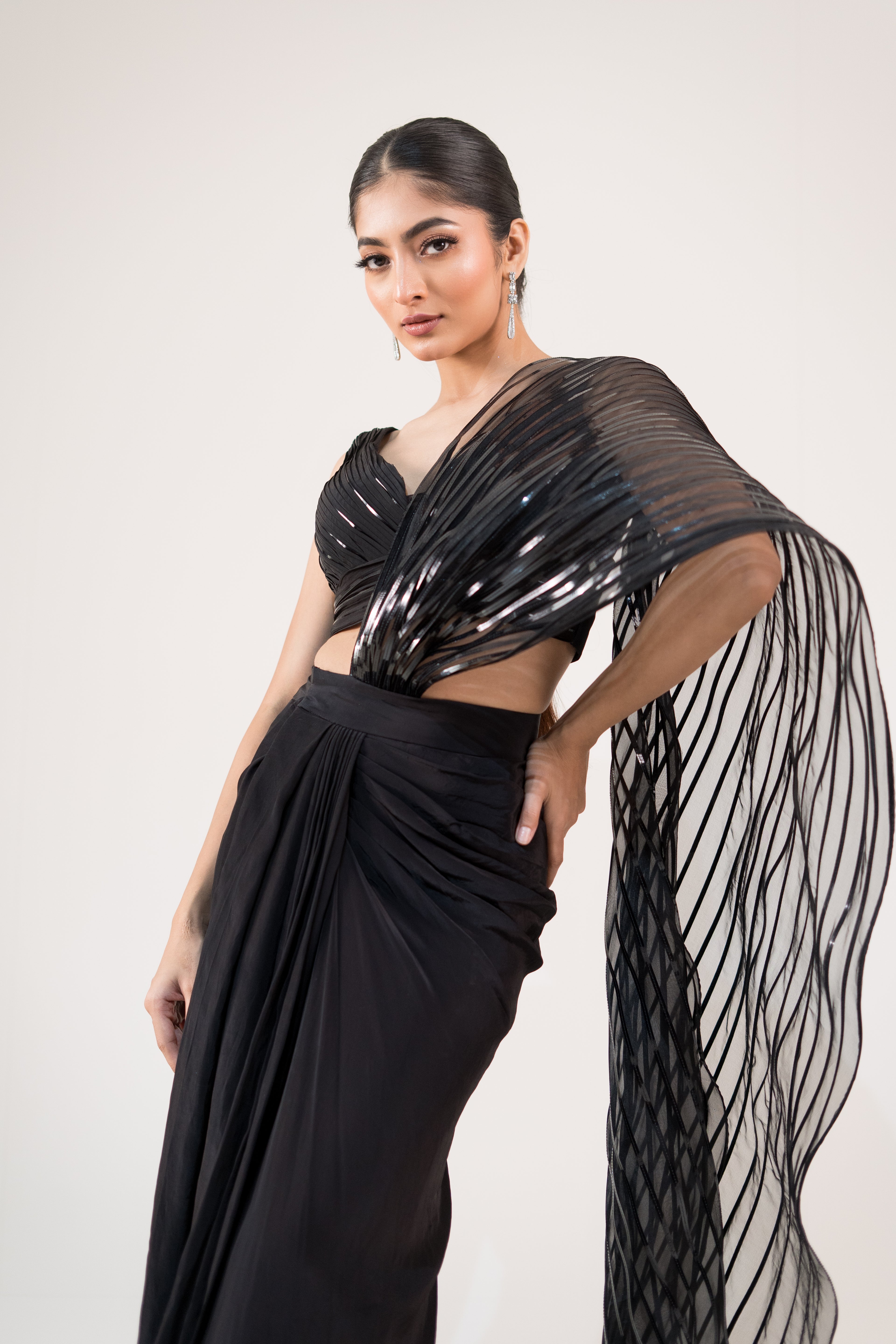 Luxe Metallic Drape Saree