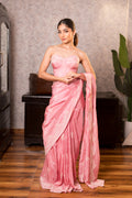 Rose Pink Pleated Glamour Saree