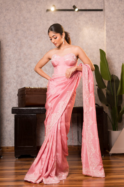 Blush Sculpt Saree Set