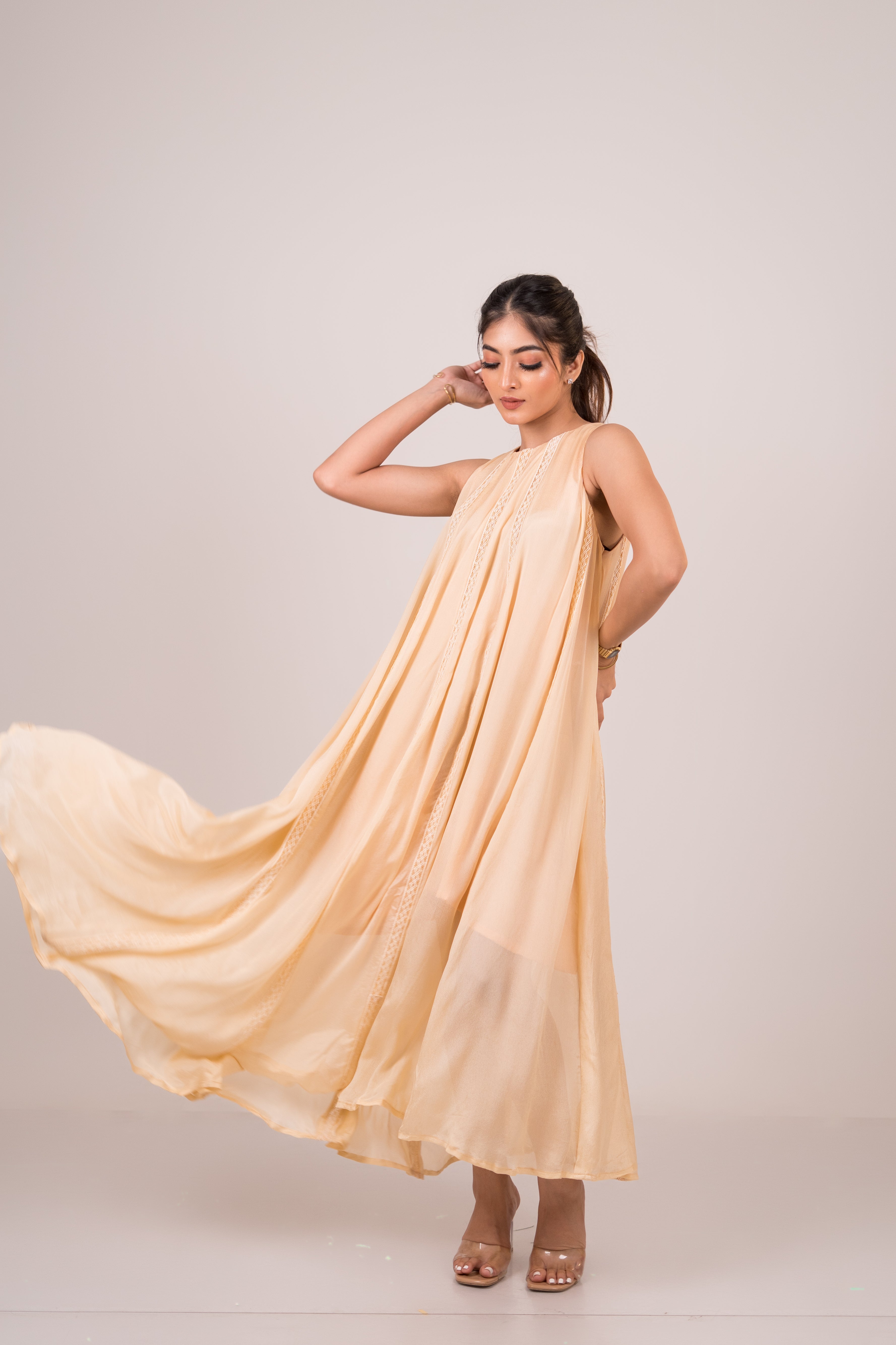 Peach lace dress