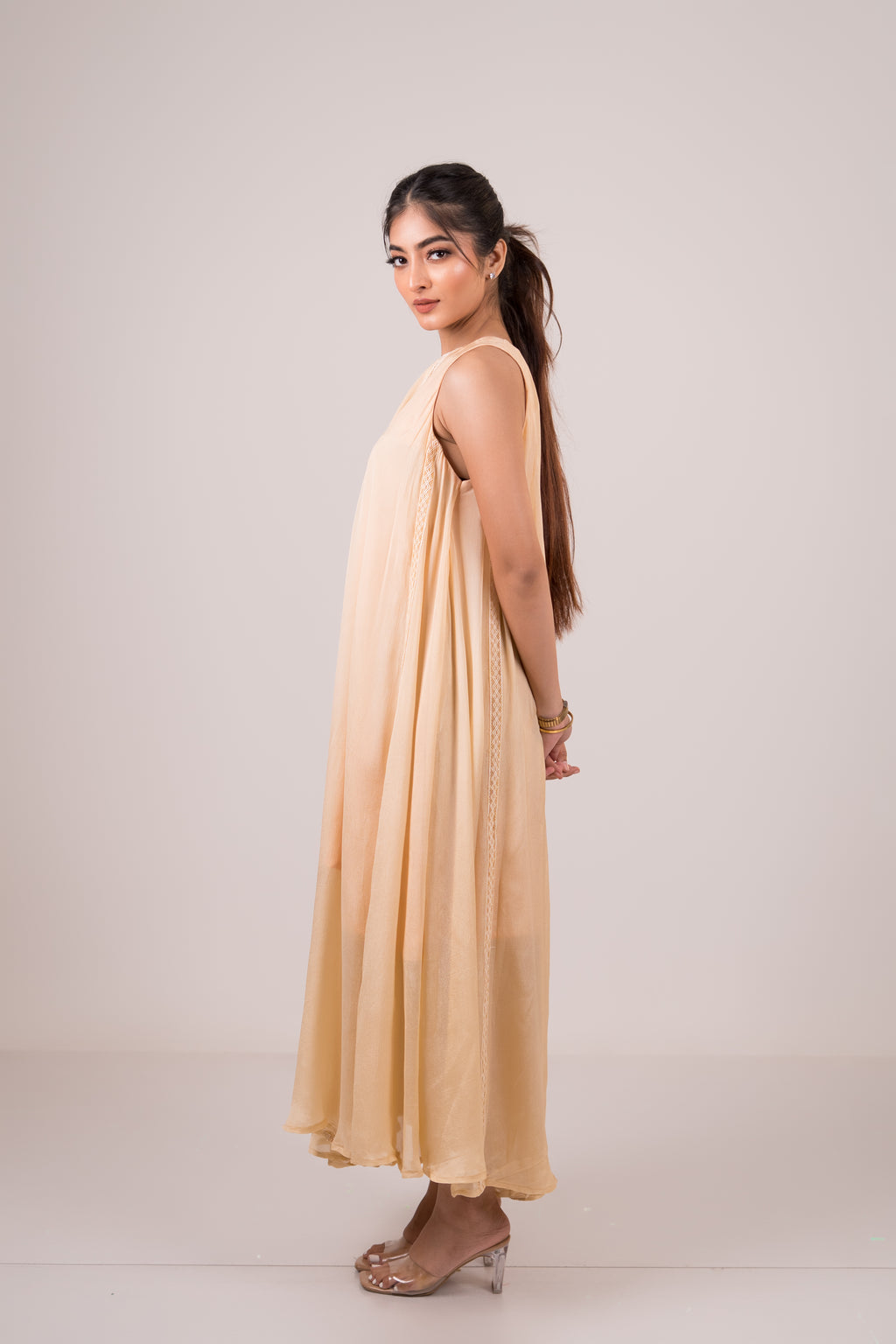 Peach lace dress