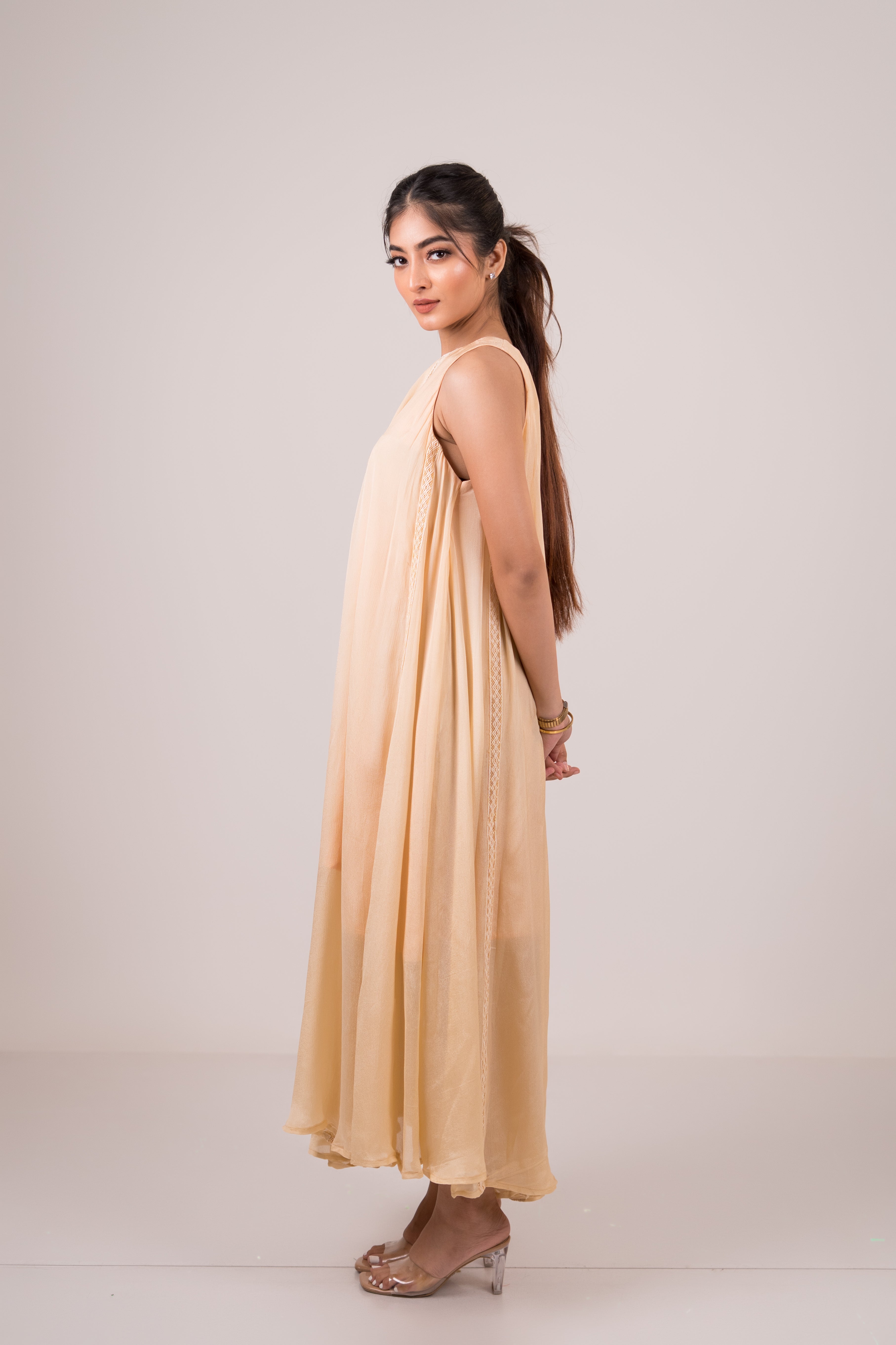 Peach lace dress