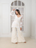 Pearl white plazo set